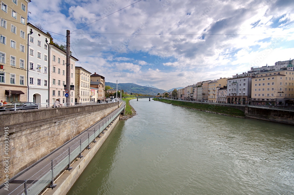 Salzach river in Salzburg, Austria