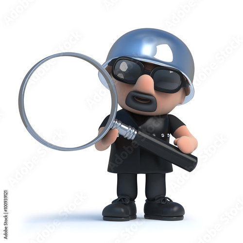 3d Biker looks though a magnifying glass © Steve Young
