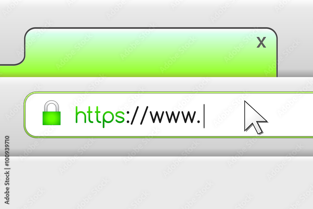 Secure connection with htps and lock sign in the navigation bar. Browser and online security concept. Secure connection with htps and lock sign in the navigation bar. Browser and online security concept.