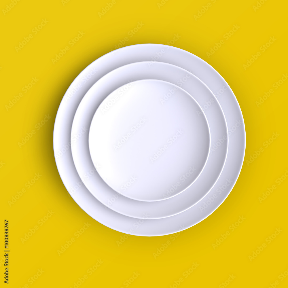 Empty plate. Isolated on color background. View from above. Empty plate. Isolated on color background. View from above.