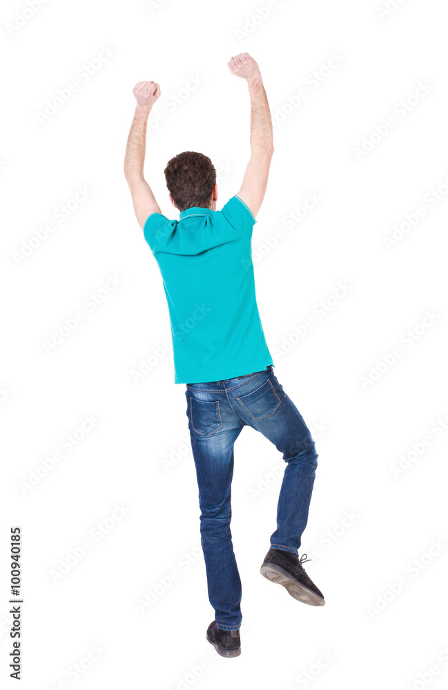 Back view of man. Back view of man.