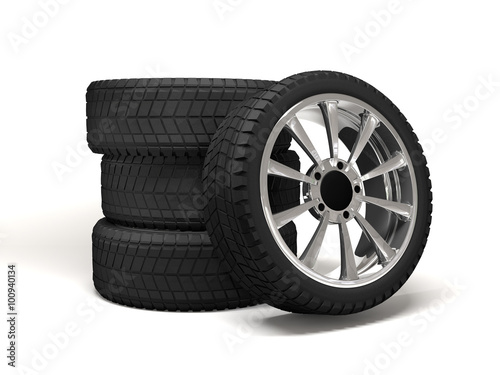 Car wheel 3d rendering