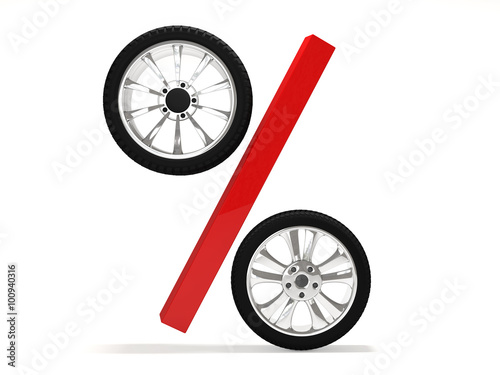 Car wheel sale 3d rendering