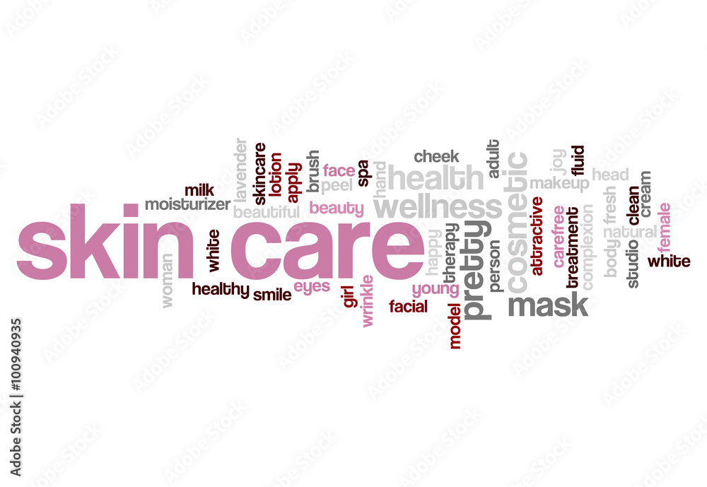 Skin care word cloud
