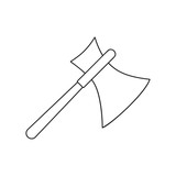 Ancient axe thin line icon