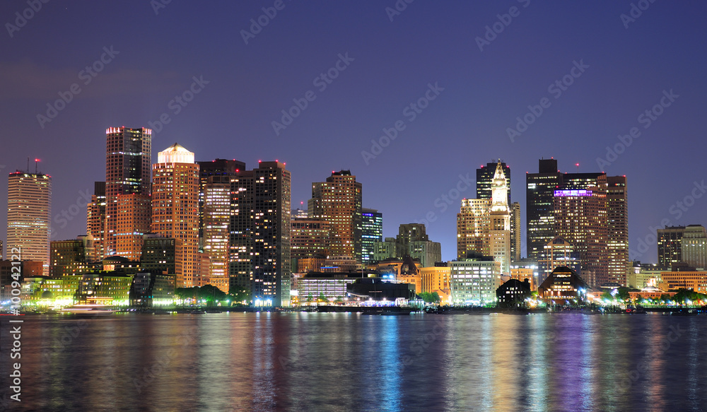 Obraz premium Boston downtown panorama at dusk