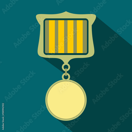 Medal award military flat icon