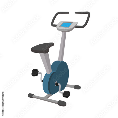 Exercise bike cartoon icon