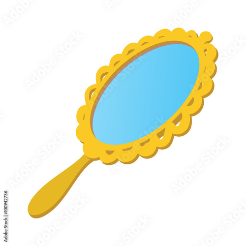 Vintage hand mirror cartoon icon