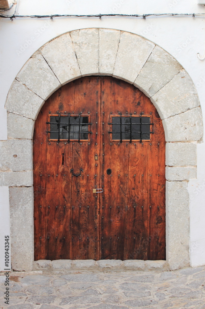 Wooden medieval style front door