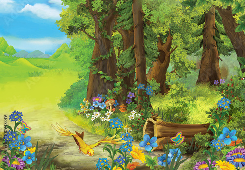 Cartoon nature scene - image for different fairy tales - illustration for the...