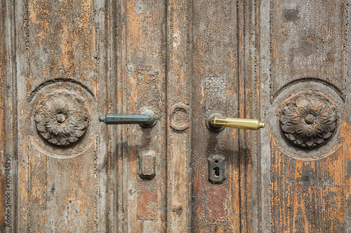Close-up of a rustic weathe...