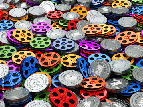 Принти на полотні Films collection concept. Cinema, movie, video reels background.