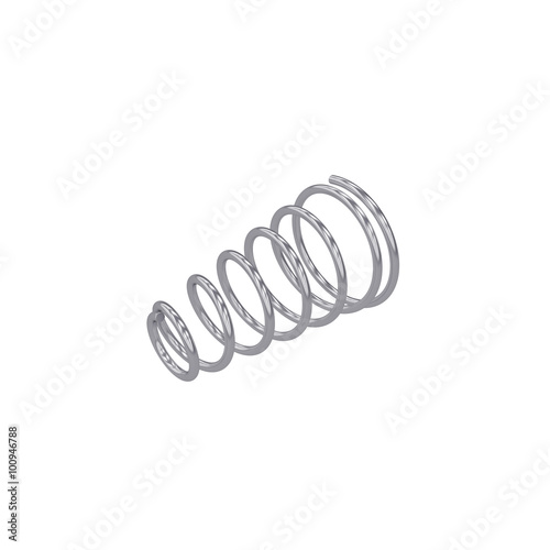 Metal spring isolated on white