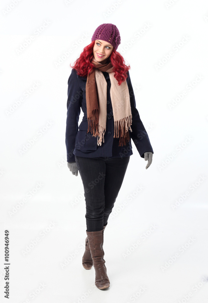 Woman wearing winter clearance clothes