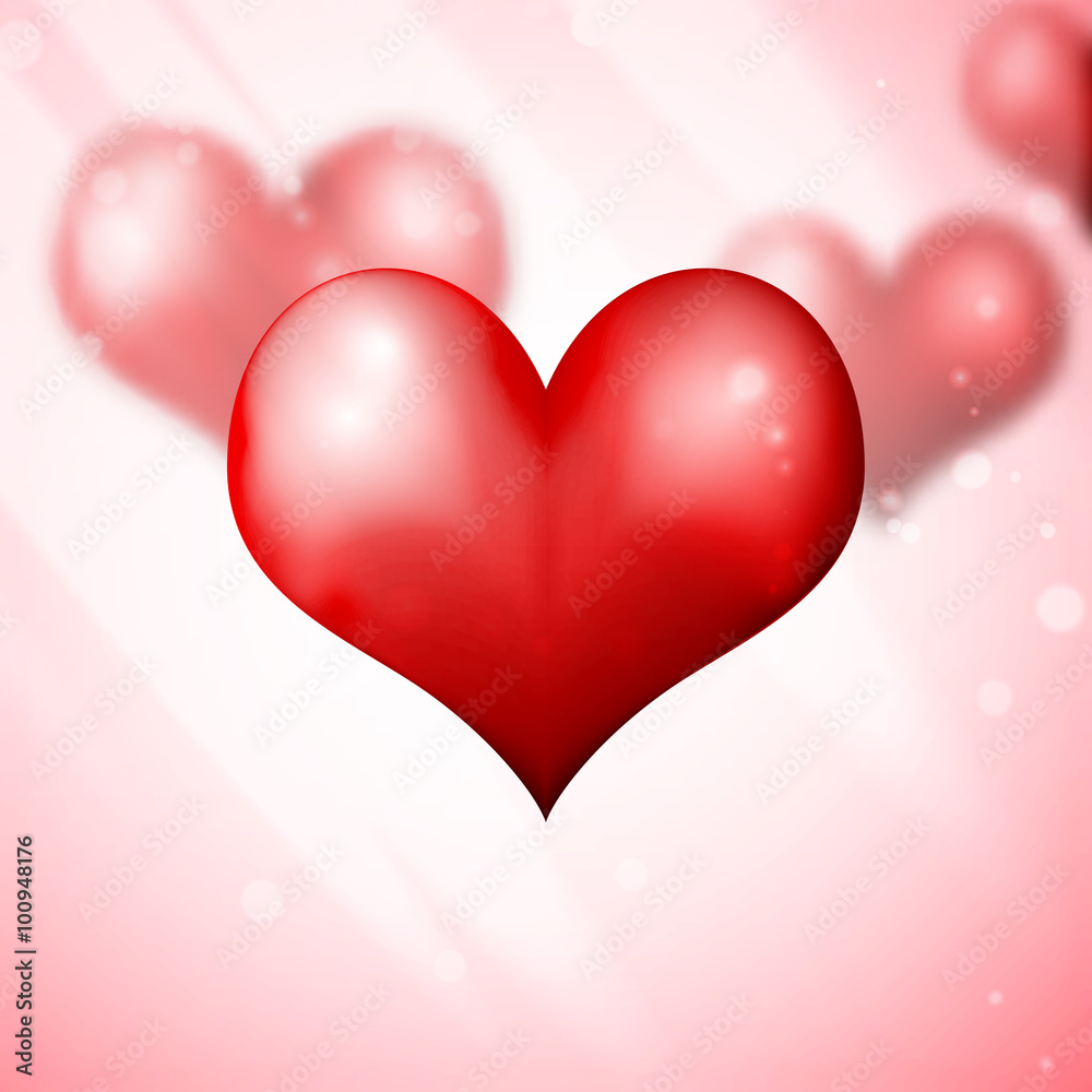Blur Hearts Valentine day background