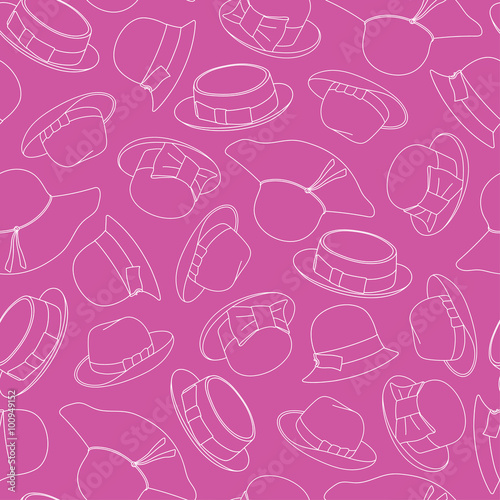 Seamless pattern with hats  