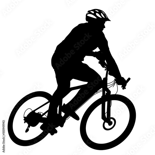 Silhouette of a cyclist male.  vector illustration