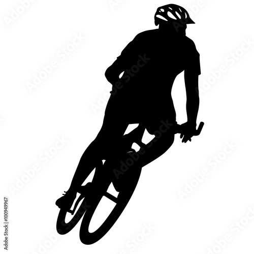 Silhouette of a cyclist male.  vector illustration