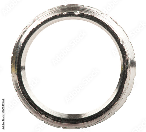 Metal ring on white