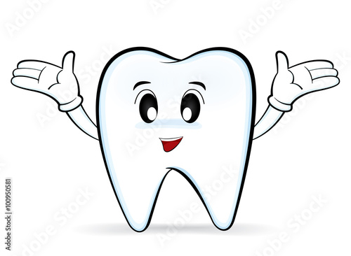 Cartoon characters tooth, vector 10