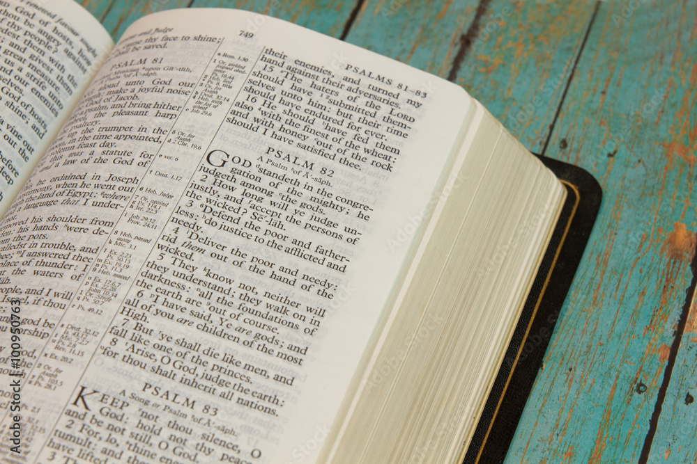 Fototapeta premium Bible opened to the Book of Pslams