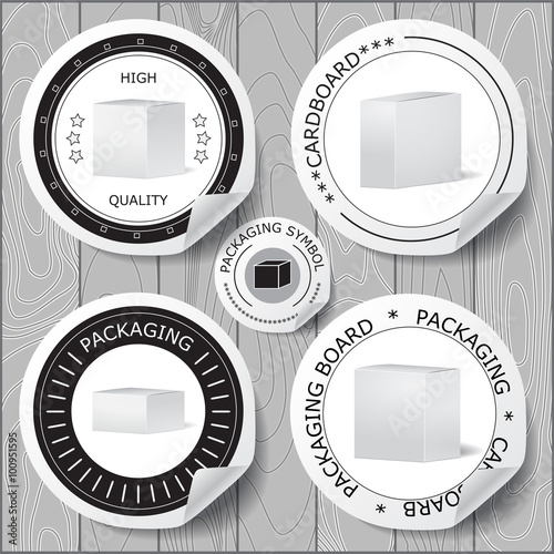 stock vector set of label for packaging board