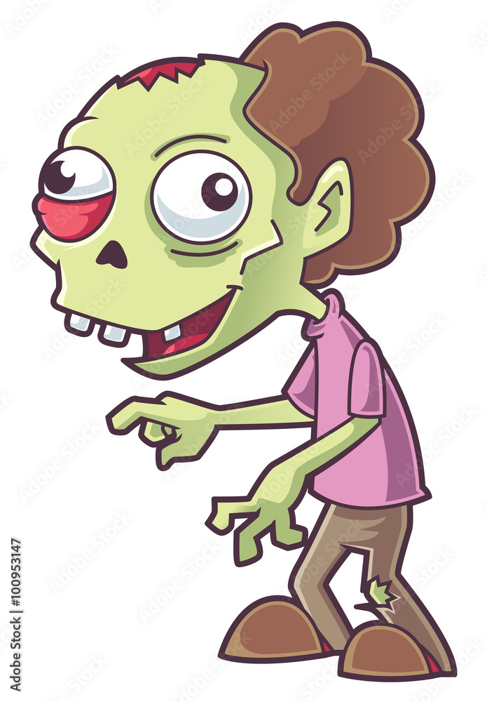Illustration of a green zombie character Illustration of a green zombie character
