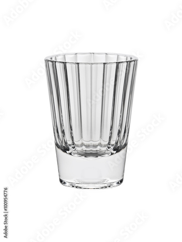 empty shot glass isolated on white background with photoshop path