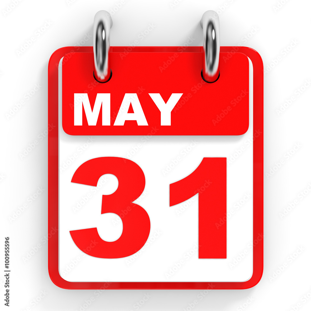 Calendar on white background. 31 May. Calendar on white background. 31 May.