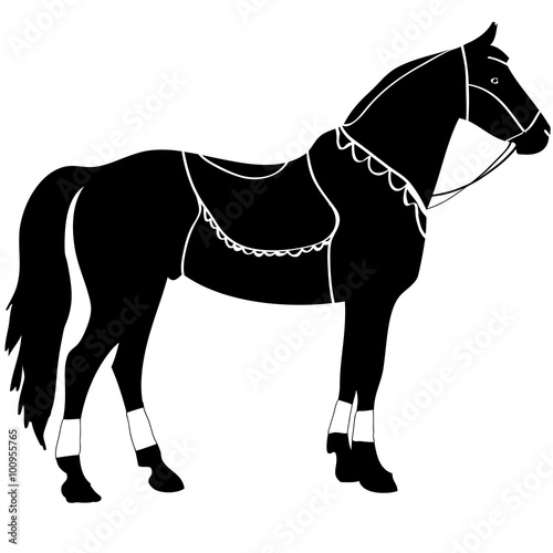 black horse silhouette 