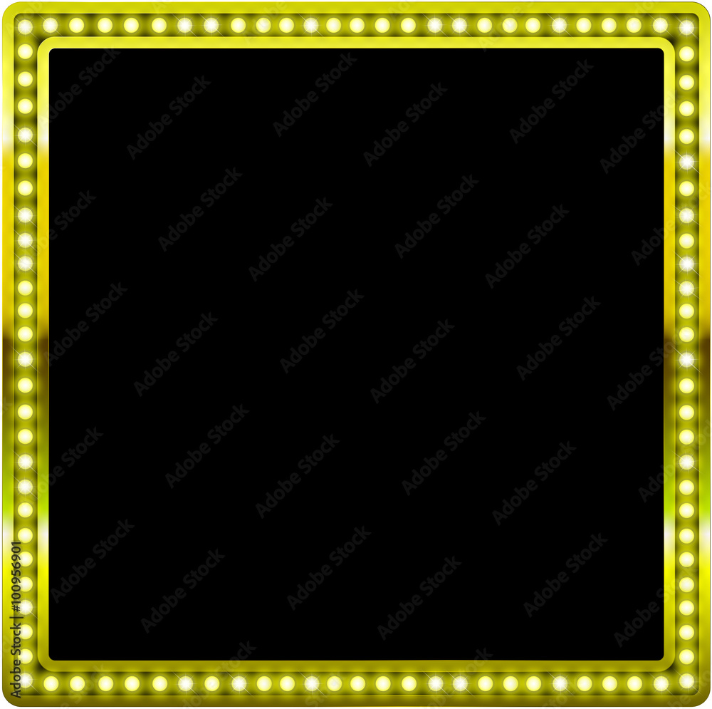 Picture frames, square gold glitter