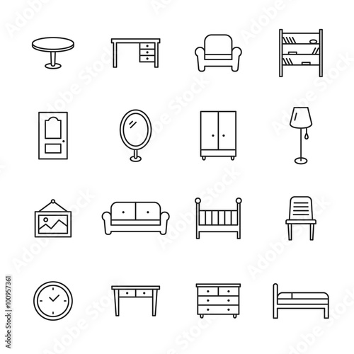 Furniture Line Icons