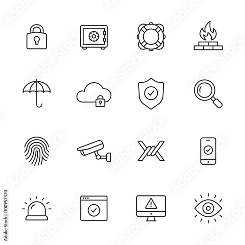 Security Line Icons