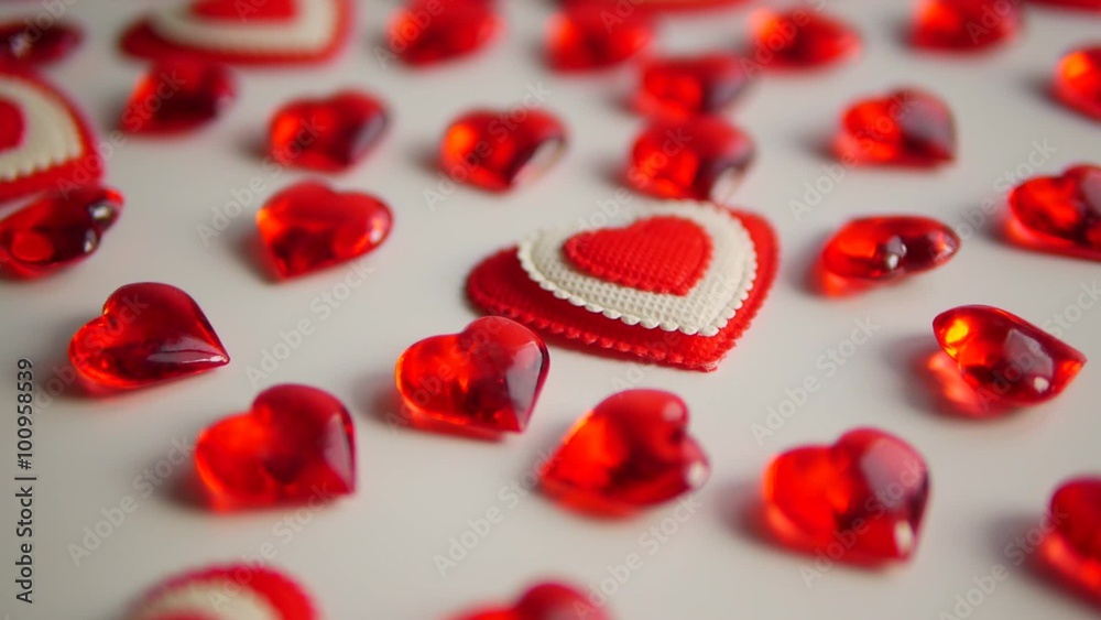 Red hearts Lay on a White Background Red hearts Lay on a White Background