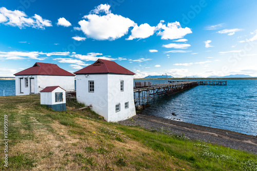 Beautiful dock and landscape at Patagonia, Chile