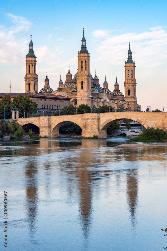 View of Basilica Pillar in Zaragoza , Spain.