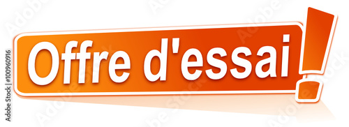 offre d'essai sur étiquette orange
