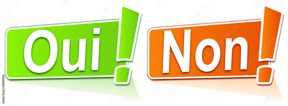 oui non sur étiquettes verte et orange oui non sur étiquettes verte et orange