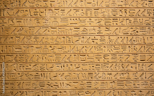 Hieroglyphs on the wall photo