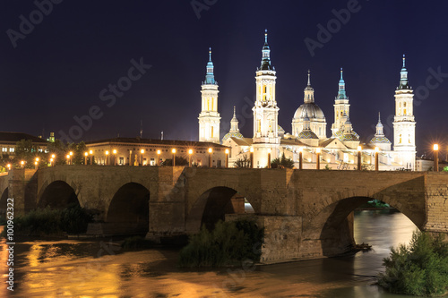 Great evening view of the Pilar Cathedral in Zaragoza © pigprox