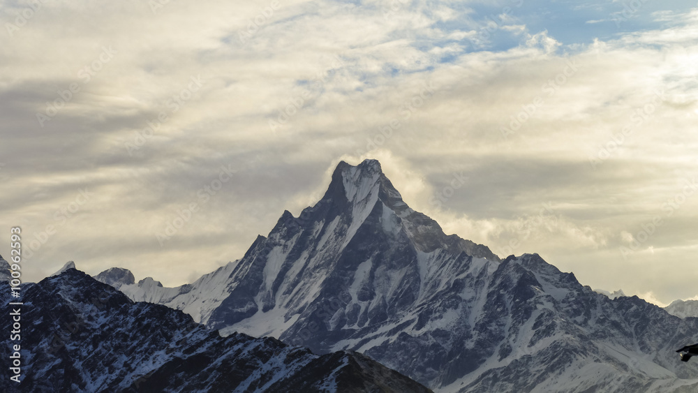 View of Mount Machapuchare.