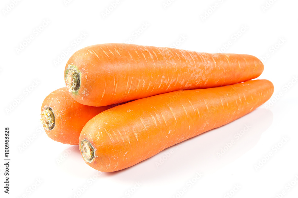 Fresh carrots on white background. Fresh carrots on white background.