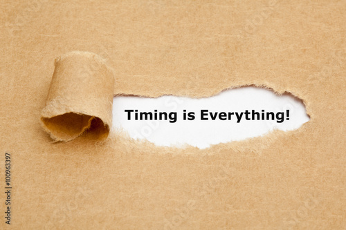 Timing is Everything Torn Paper Concept