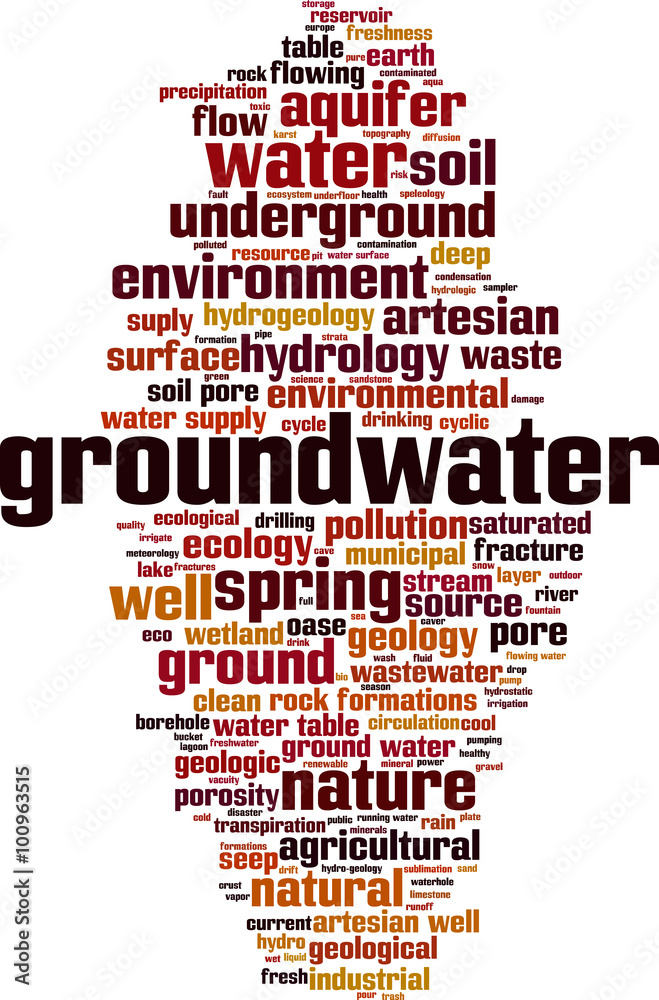 Groundwater word cloud concept. Vector illustration Groundwater word cloud concept. Vector illustration