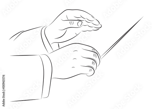 Hands of conductor illustration