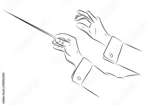 Hands of conductor illustration