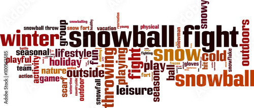 Snowball fight word cloud concept. Vector illustration