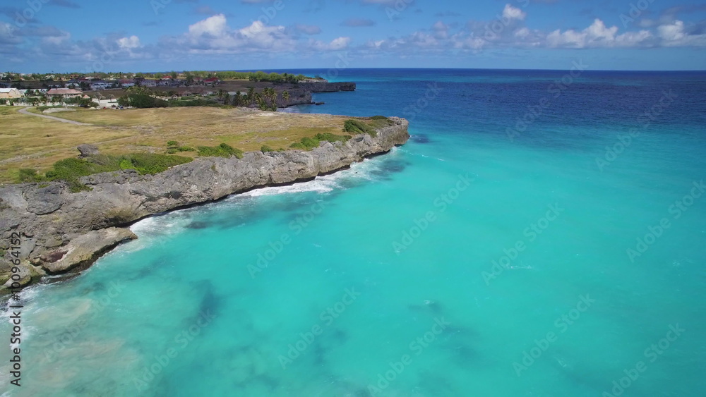 aerial video of foul bay and crane beach, barbados