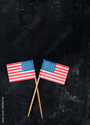 USA paper flags photo